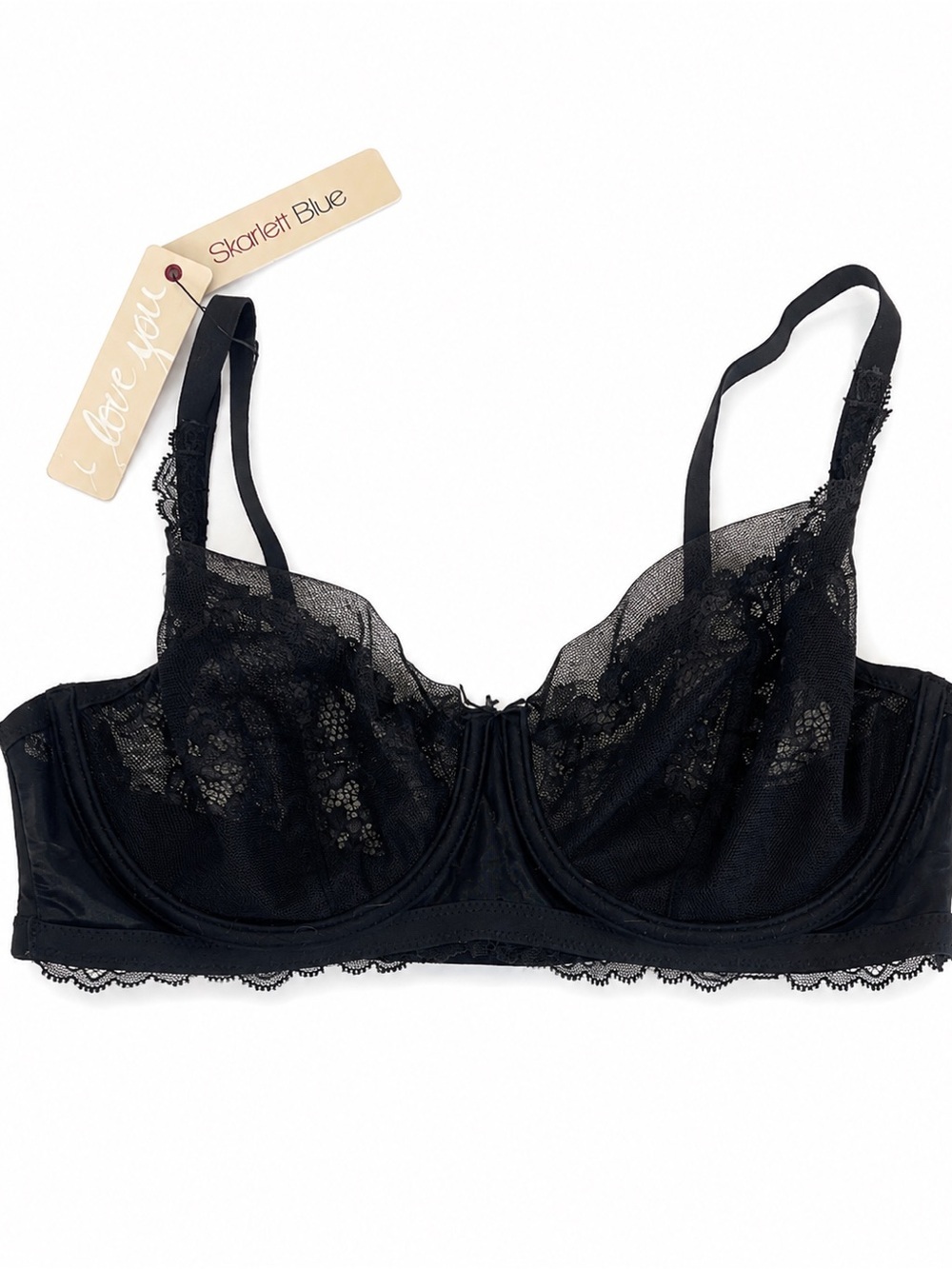 Skarlett Blue Black Lace Underwire Bra 34D NWT - Picture 2 of 9